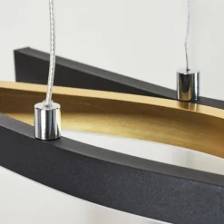 Lampes Dorées-hofstein Suspension Serlande Or, Noir, 1 lumière