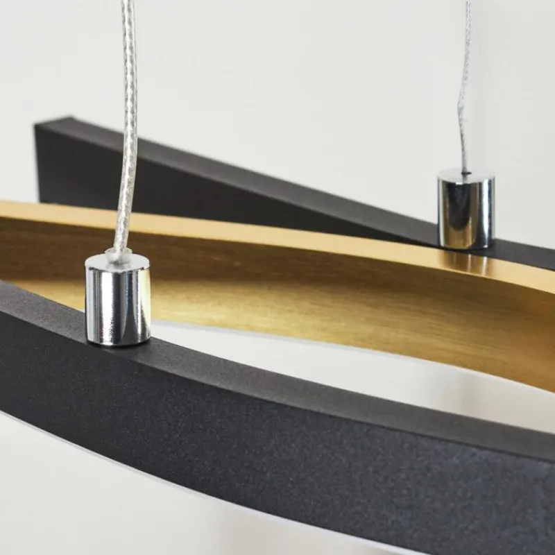 Lampes Dorées-hofstein Suspension Serlande Or, Noir, 1 lumière