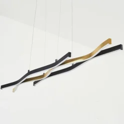 Lampes Dorées-hofstein Suspension Serlande Or, Noir, 1 lumière