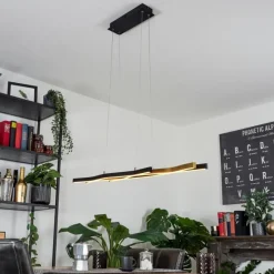 Lampes Dorées-hofstein Suspension Serlande Or, Noir, 1 lumière