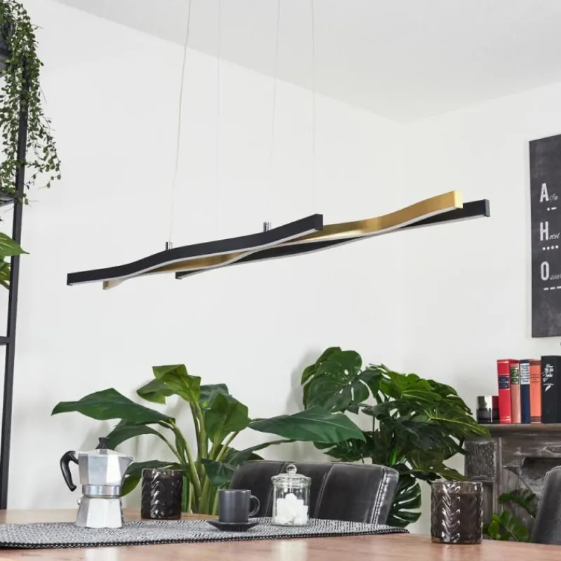 Lampes Dorées-hofstein Suspension Serlande Or, Noir, 1 lumière