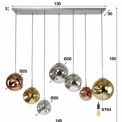 hofstein Suspension Stellar Anthracite, 7 lumières
