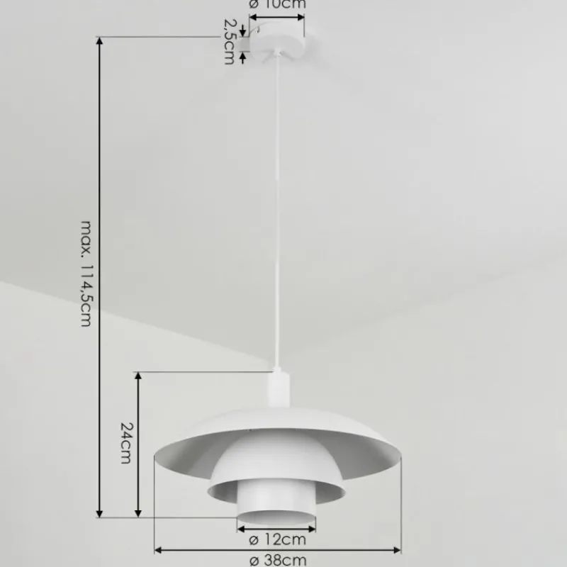 Luminaires Scandinaves-hofstein Suspension Sundet Blanc, 1 lumière
