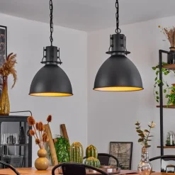 Lampes Industrielles-hofstein Suspension Tallaa Noir, 2 lumières