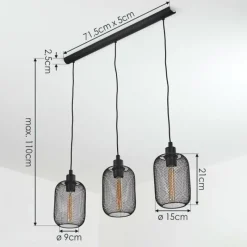 Style Boho-Chic-hofstein Suspension Tambo Noir, 3 lumières