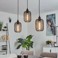Style Boho-Chic-hofstein Suspension Tambo Noir, 3 lumières