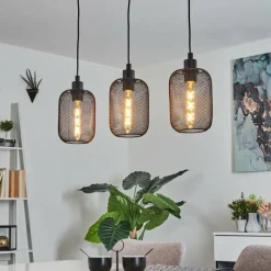 Style Boho-Chic-hofstein Suspension Tambo Noir, 3 lumières