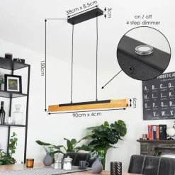 Luminaires Scandinaves-hofstein Suspension Teira LED Écru, Noir, 1 lumière