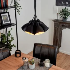 hofstein Suspension Timola Noir, 7 lumières