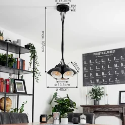 hofstein Suspension Timola Noir, 7 lumières