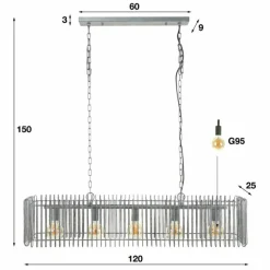 Lampes Industrielles-hofstein Suspension Trax Anthracite, 5 lumières