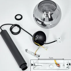 hofstein Suspension Trezeste Noir, 1 lumière