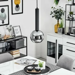 hofstein Suspension Trezeste Noir, 1 lumière