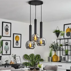 hofstein Suspension Trezeste Noir, 3 lumières