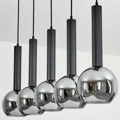 Suspension Verre Fumé-hofstein Suspension Trezeste Noir, 5 lumières