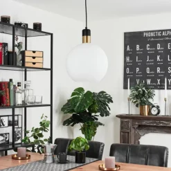 hofstein Suspension Tuvalu Laiton, Noir, 1 lumière