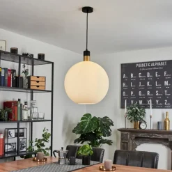 hofstein Suspension Tuvalu Laiton, Noir, 1 lumière