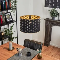 Lampes En Tissu-hofstein Suspension Ubac Noir, 1 lumière