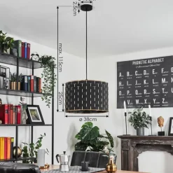 Lampes En Tissu-hofstein Suspension Ubac Noir, 1 lumière