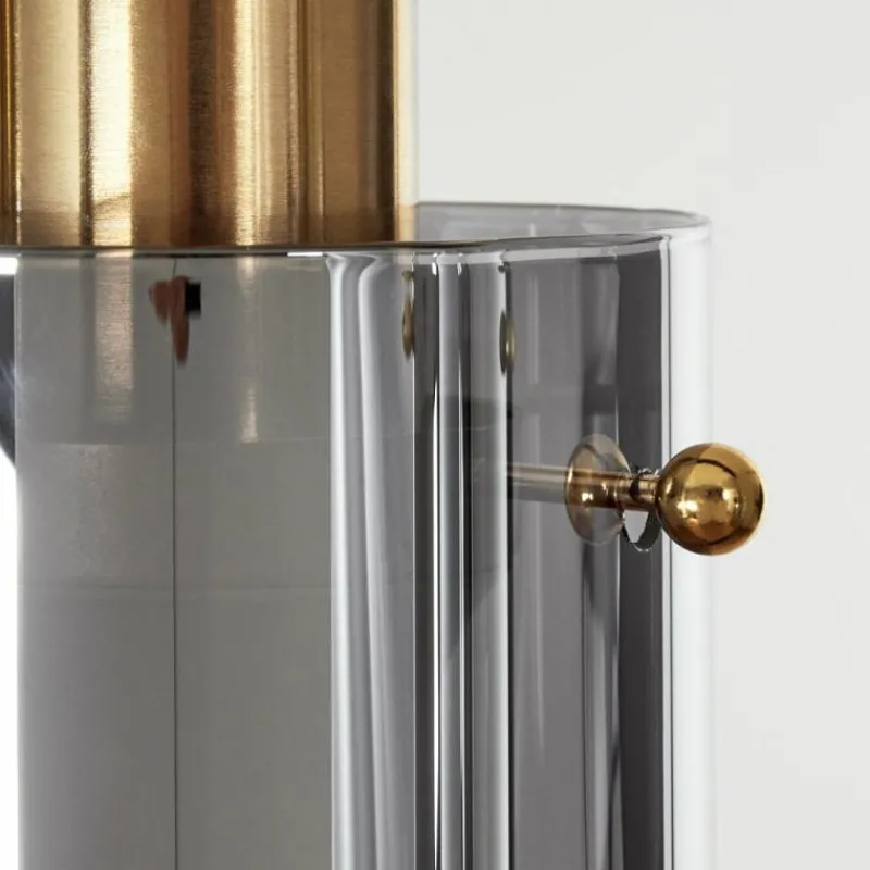 Suspension Verre Fumé-hofstein Suspension Vaurois Laiton, Noir, 4 lumières