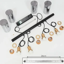 Suspension Verre Fumé-hofstein Suspension Vaurois Laiton, Noir, 4 lumières