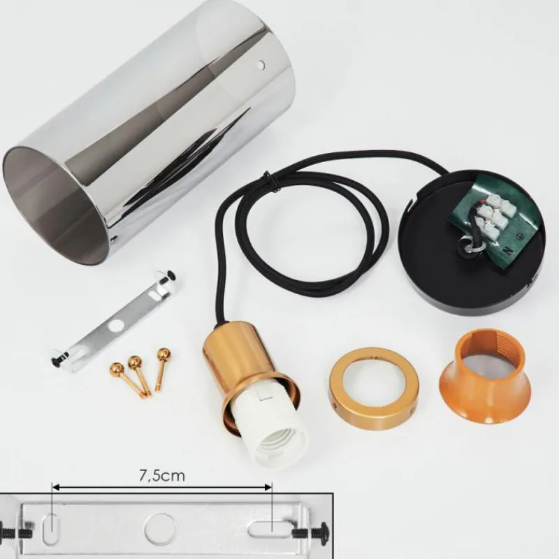 Suspension Verre Fumé-hofstein Suspension Vaurois Laiton, Noir, 1 lumière