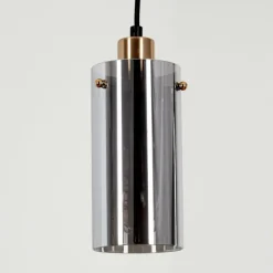 Suspension Verre Fumé-hofstein Suspension Vaurois Laiton, Noir, 1 lumière