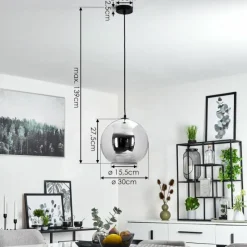 Suspension Verre Fumé-hofstein Suspension Veikkaala Noir, 1 lumière