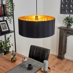 Lampes En Tissu-hofstein Suspension Venthon Noir, 1 lumière