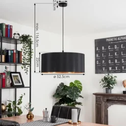 Lampes En Tissu-hofstein Suspension Venthon Noir, 1 lumière