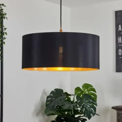 Lampes En Tissu-hofstein Suspension Venthon Noir, 1 lumière