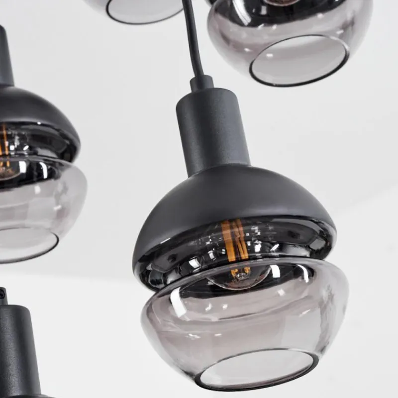 Suspension Verre Fumé-hofstein Suspension Ventosa Fumé, Noir, 5 lumières