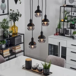 Suspension Verre Fumé-hofstein Suspension Ventosa Fumé, Noir, 5 lumières