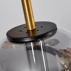 Suspension Verre Fumé-hofstein Suspension Verbania Laiton, Noir, 8 lumières