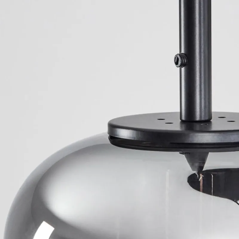 Suspension Verre Fumé-hofstein Suspension Verbania Noir, 5 lumières