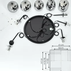 Suspension Verre Fumé-hofstein Suspension Verbania Noir, 5 lumières