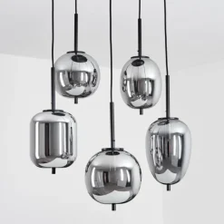 Suspension Verre Fumé-hofstein Suspension Verbania Noir, 5 lumières