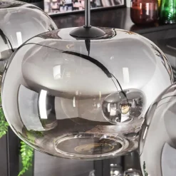 hofstein Suspension - Verre 30 cm Apedo Clair, Fumé, 4 lumières