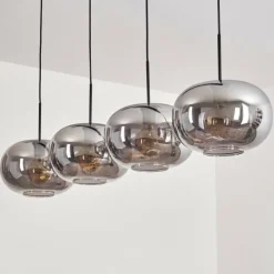 hofstein Suspension - Verre 30 cm Apedo Fumé, 4 lumières