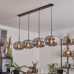 hofstein Suspension - Verre 30 cm Apedo Fumé, 4 lumières