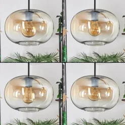 hofstein Suspension - Verre 30 cm Apedo Ambre, Clair, 4 lumières