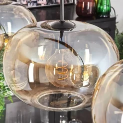 hofstein Suspension - Verre 30 cm Apedo Ambre, Clair, 4 lumières