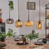 hofstein Suspension - Verre 25 cm, 20cm Ripoll Ambre, Écru, Noir, 4 lumières