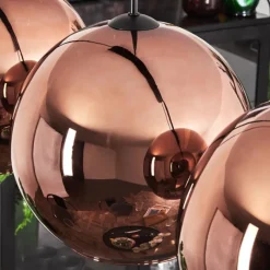 hofstein Suspension - Verre 30 cm Koyoto Cuivré, 4 lumières