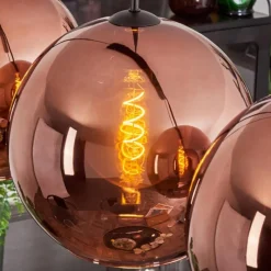 hofstein Suspension - Verre 30 cm Koyoto Cuivré, 4 lumières