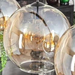 hofstein Suspension - Verre 30 cm Koyoto Ambre, Clair, 4 lumières