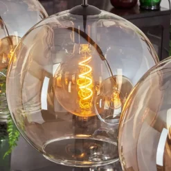 hofstein Suspension - Verre 30 cm Koyoto Ambre, Clair, 4 lumières