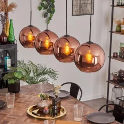 hofstein Suspension - Verre 25 cm Koyoto Cuivré, 4 lumières