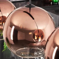 hofstein Suspension - Verre 30 cm Koyotot Clair, Cuivré, 3 lumières