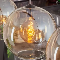 hofstein Suspension - Verre 30 cm Koyotot Ambre, Clair, 3 lumières